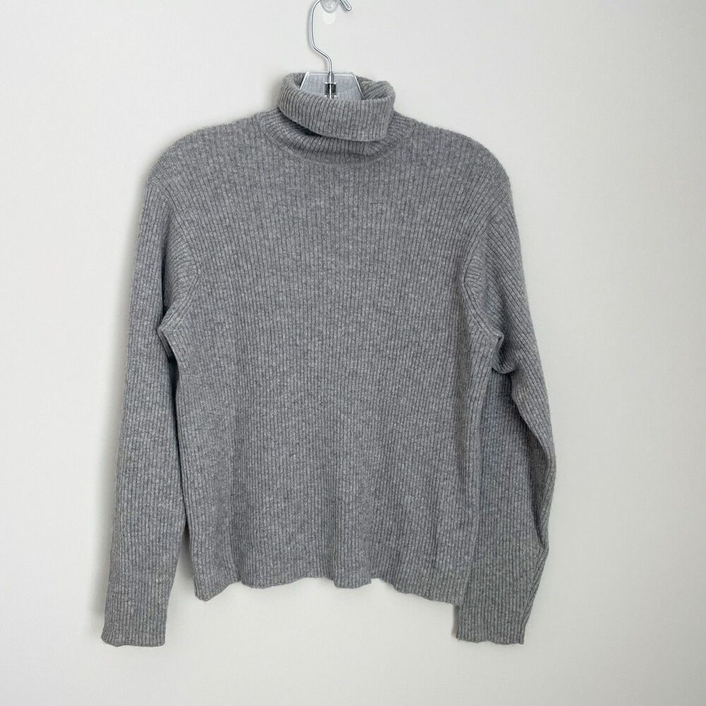 Jcrew Size XL Gray Turtle Neck 2 Ply Cashmere Sweater Pullover